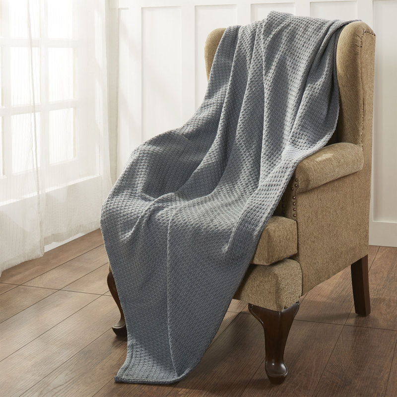 Couverture en coton , Simple, Anthracite