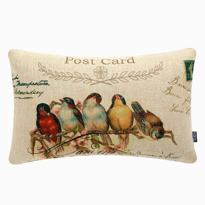 Retro Avian Decorative Cushion Cases, Pillow Shams, Bird Print Sofa Pillow Covers, Vintage Style Home Accent PL232TR