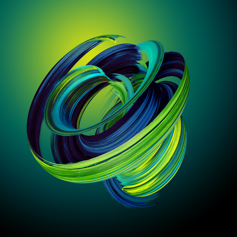 Blue Paint Swirl - Wrapped Canvas Print, 30cm H x 30cm W x 3.8cm D