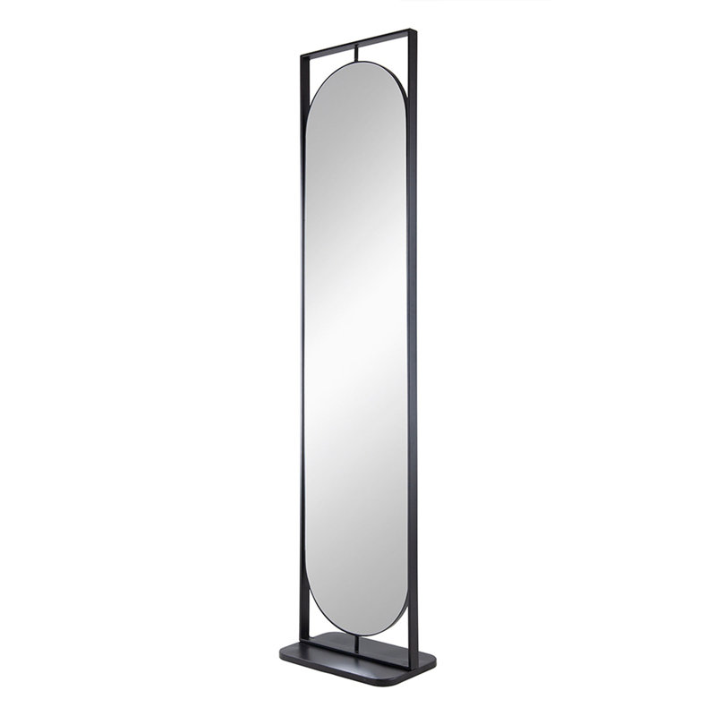 Metal Floor Mirror with Shelves