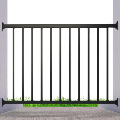 Metal Railing For Deck, Metal Guard Rail Kit With Balusters For Deck 36 Inch, Wrought Iron Kit And Porch Ideal For Residential And Commercial Use, 2packs