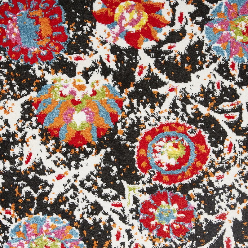 Einike Synthetic Floral Indoor Rug, Runner 2'3" x 7'