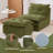 Upholstered Chaise Lounge with Moveable Ottoman, Indoor Soft Cozy Sofa -310941814