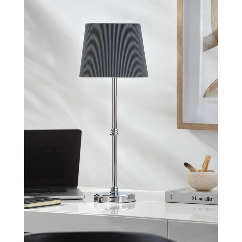 Mikol Table Lamp, Silver, Dark Gray