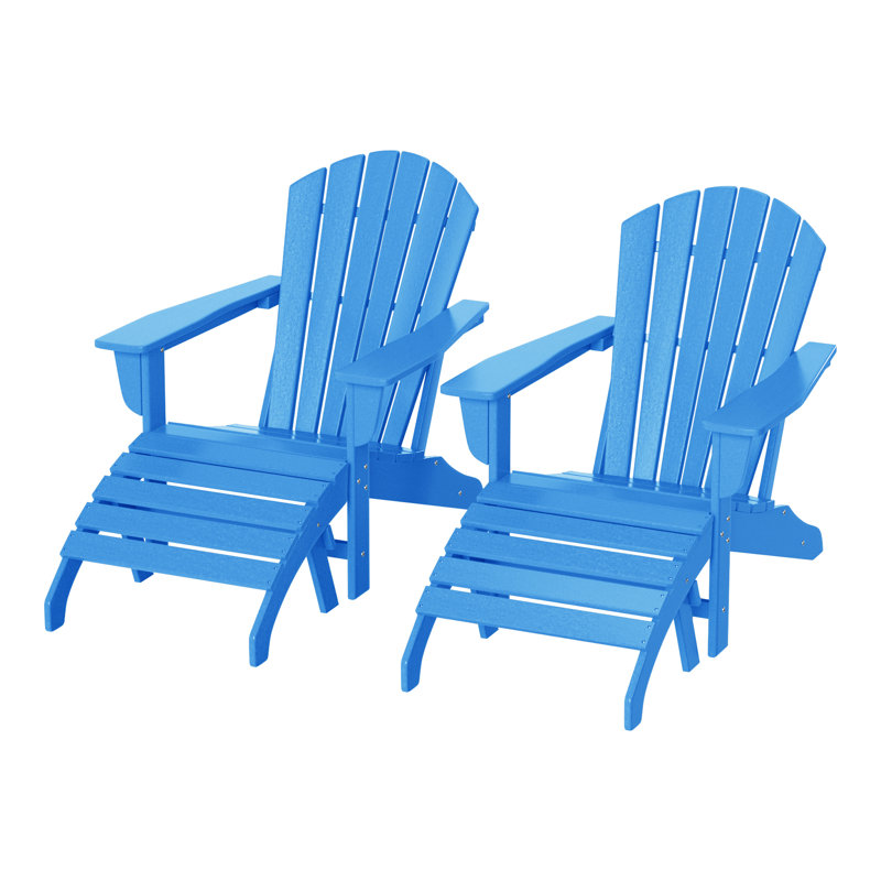 Chaise Adirondack en résine Altura avec repose-pieds, Bleu pacifique