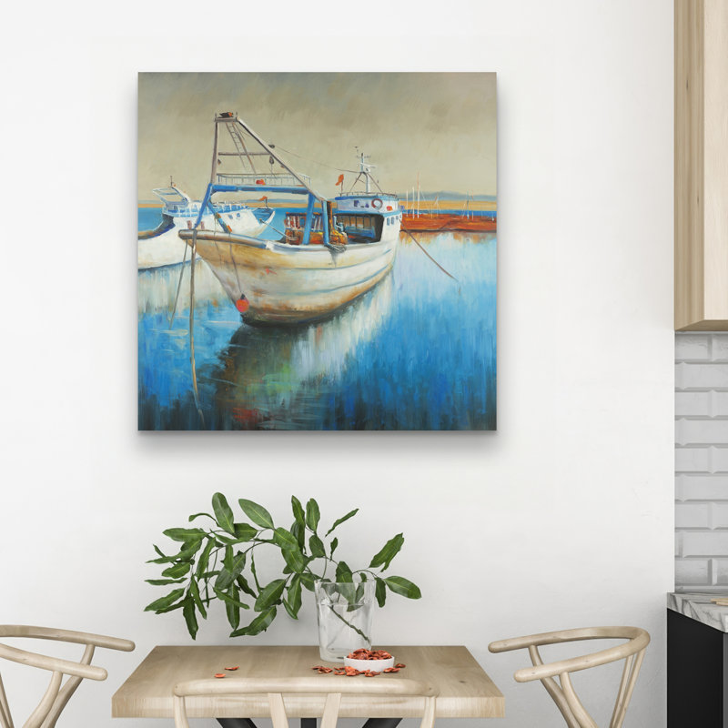 Fishing boat - 32"x32" art on canvas