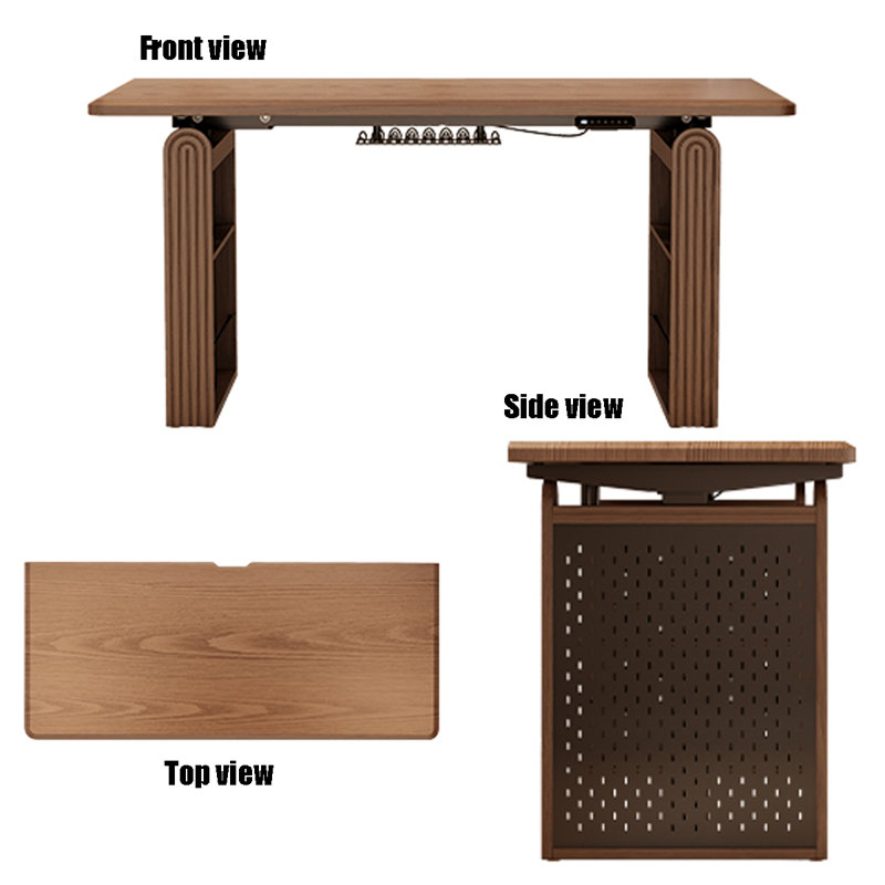 Solid Wood Electric Adjustable Height Standing Desk,  24.8 " H x 70.87" W x 27.56" D