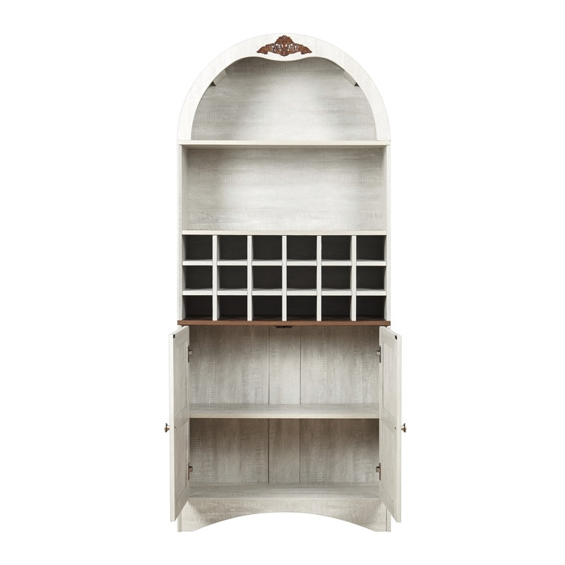 Armoire à vin arquée en bois avec support à vin amovible
