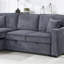 Ensemble de canapé convertible modulaire convertible en velours côtelé gris foncé-1113142587