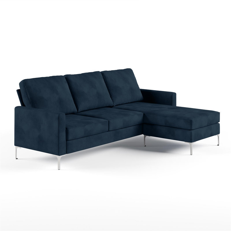 Eyler 4 Seater Velvet Sofa, Blue