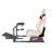 GTR Simulator GTA Model Black Frame Driving Simulator Cockpit Gaming Chair with White/Red Racing Seat & Shifter Mount-61712213