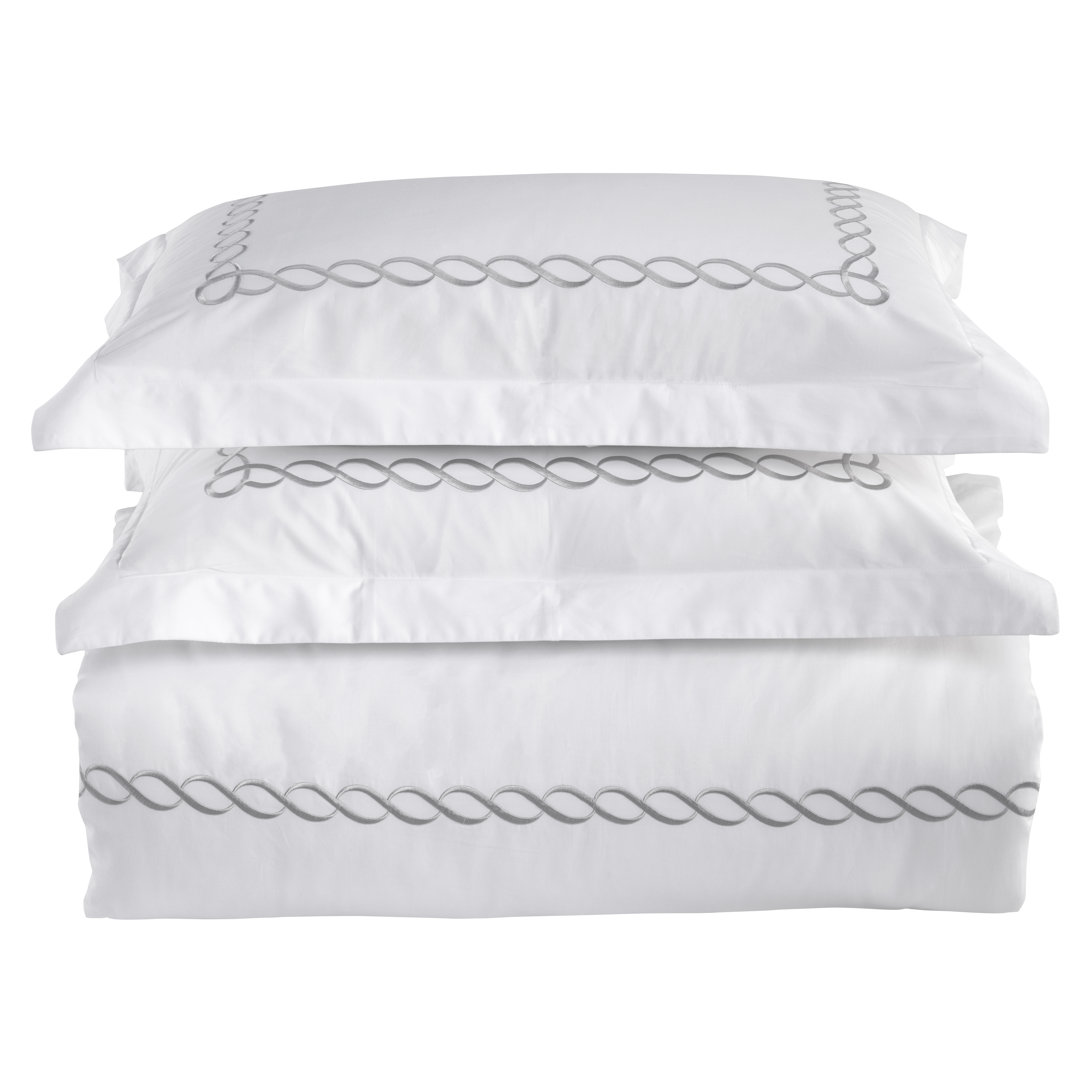 500 Thread Count Cotton Sateen Hotel Stitch Duvet Cover Set MeadowPark