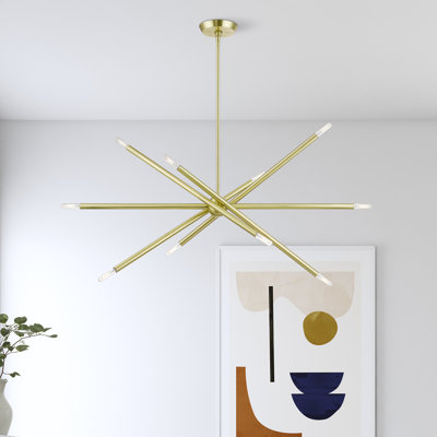 Lustre linéaire spoutnik moderne à 10 lumières Asherah