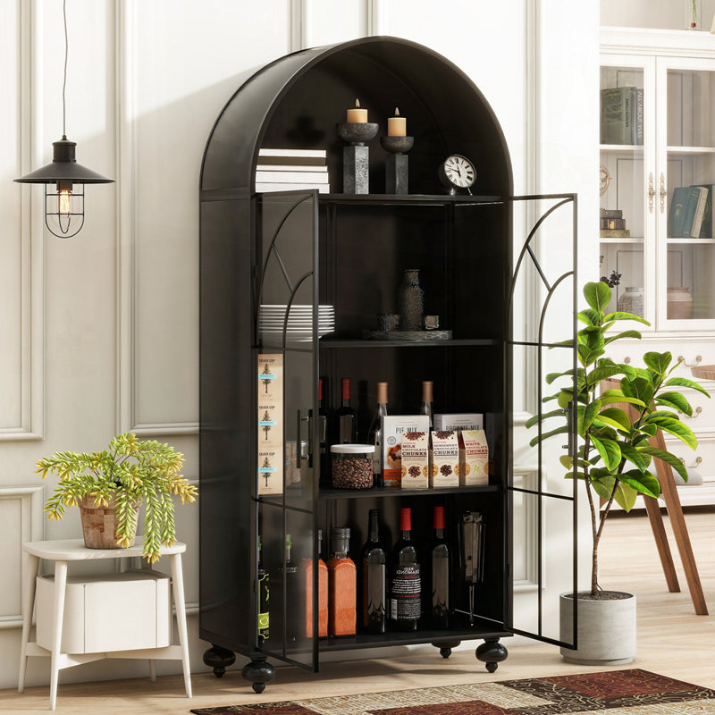 Charming Arched Storage Cabinet for Various Rooms, Enhancing Décor and Functionality