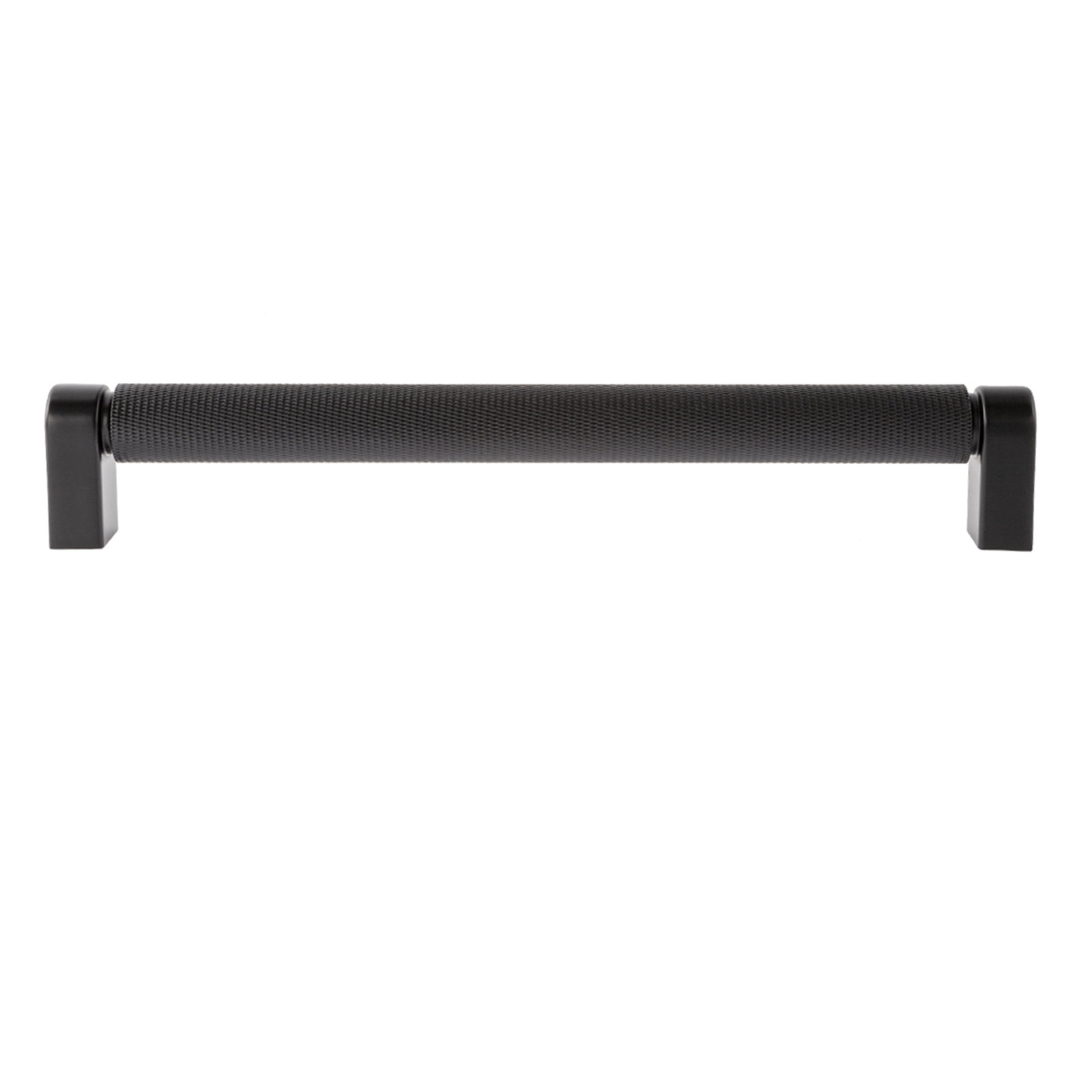 Kent Knurled Cabinet Bar Pull, Matte Black, 7"