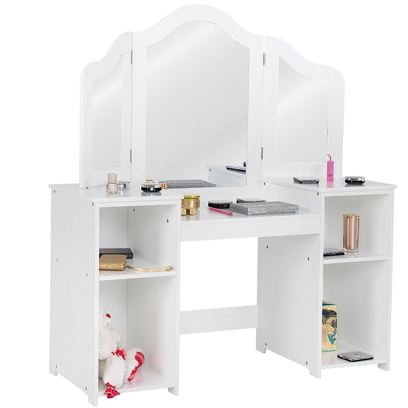 Coiffeuse avec miroir Clearview, Blanc