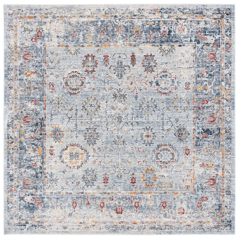 Tapis oriental gris clair Smeltzer, Carré 6 pi 7 po