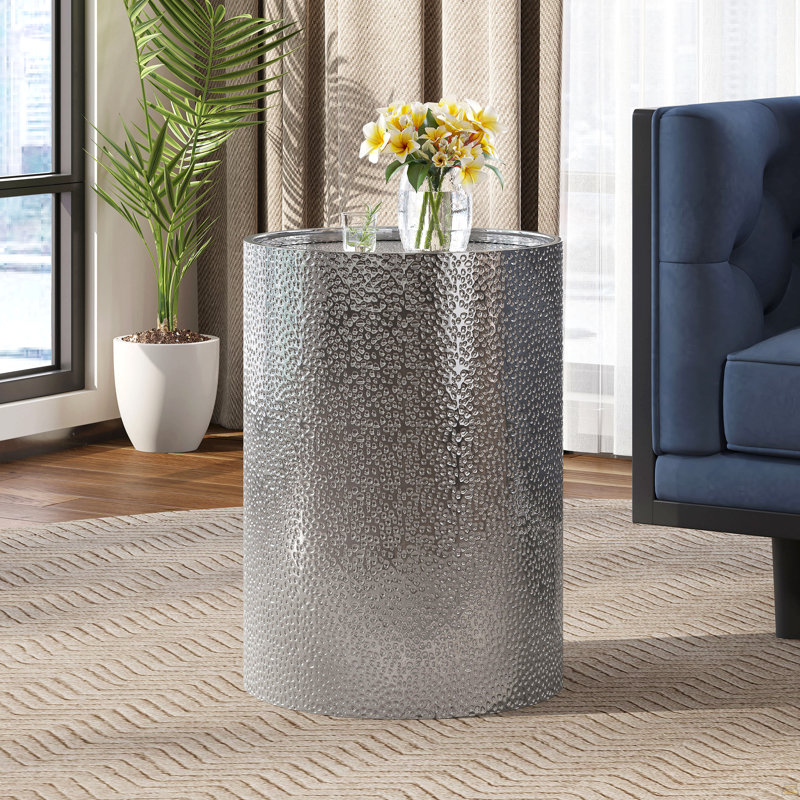 Table d'appoint en métal, 1, Argent