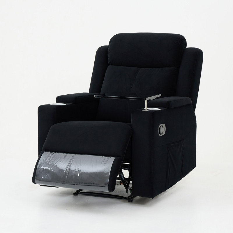 Upholstered Home Theater Recliner Sofa Seat, Black