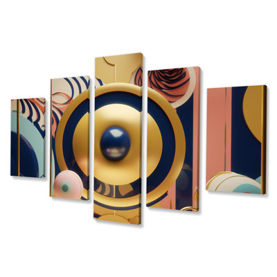 Geometry Awakening Of Bodhi Consciousness II - Modern Geometric Canvas Print - 5 Panels
