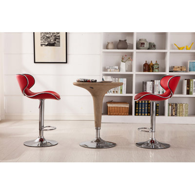 Upholstery Airlift Adjustable Swivel Barstool Set Of 2 without Table