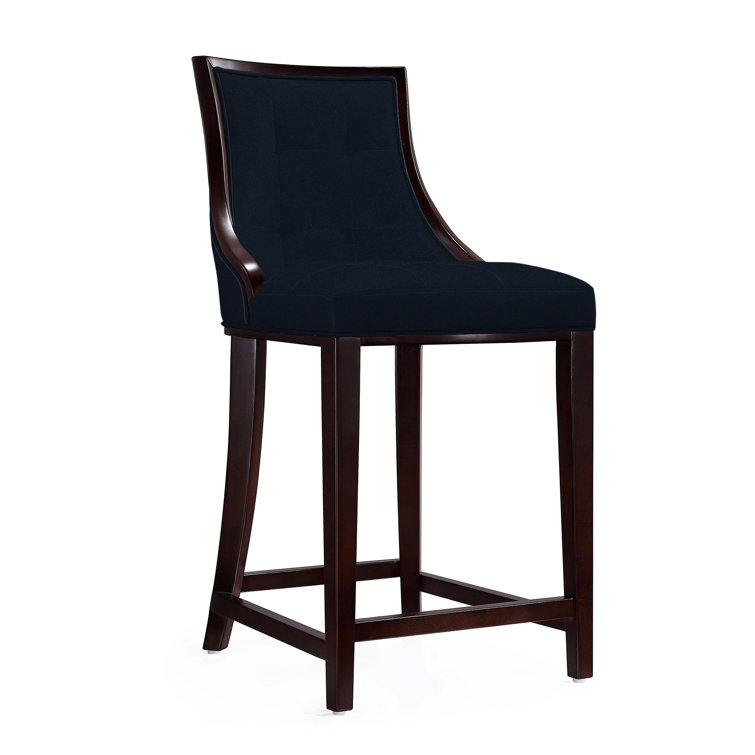 Upholstered Counter Stool with Solid Wood Frame