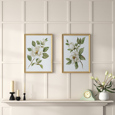 «Magnolia Morning I», toile encadrée de qualité supérieure - prête à être accrochée