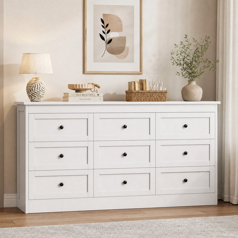 Meruin 59'' W 9 - Drawer Dresser, White