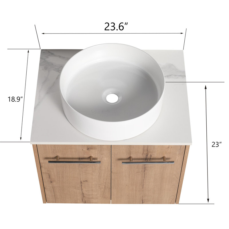 Alviva 23.64'' Single Bathroom Vanity with Ceramic Top
