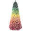 Arbre de Noël 7,5 pi, dégradé arc-en-ciel coloré, 1927 pointes, flocage, finition enneigée, conception à charnières, support en métal pour décor de fête-789705257