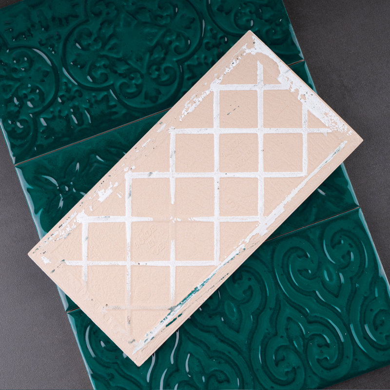 Zurbaran 4.73 in. X 9.45 in. Polished Ceramic Subway Wall Tile, Zafiro Green
