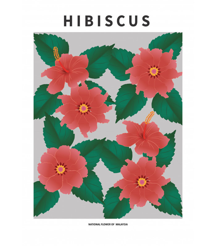"Hibiscus", art mural texturé encadré, Noir, H 14 po x l 10 po