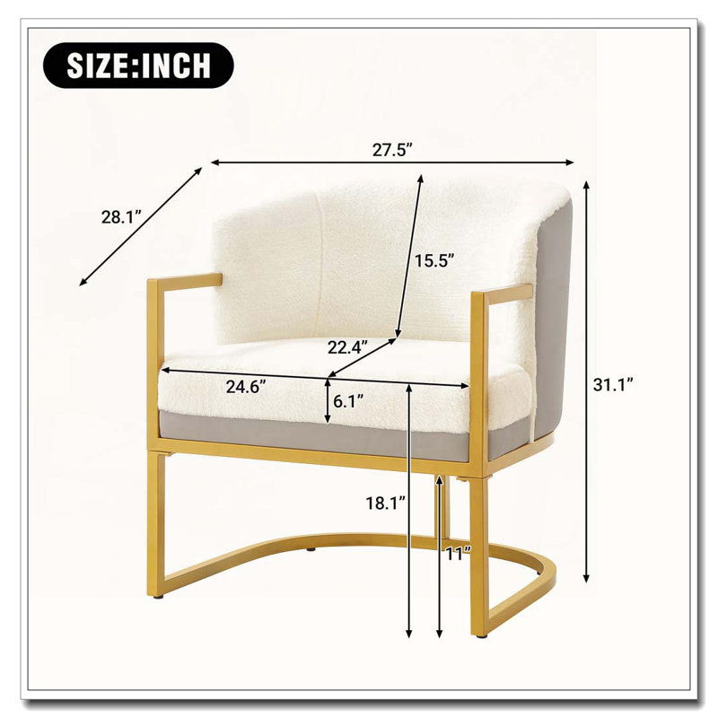Chaise de lecture rembourrée Modern, Beige