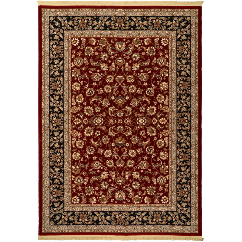 Tapis en laine rouge fisher Cirro, Rectangle 2 pi 2 po x 4 pi 3 po