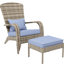 Chaise avec, pour la détente de patio - gris et, cour arrière. Assise relaxante, tissée à la main, facile à installer