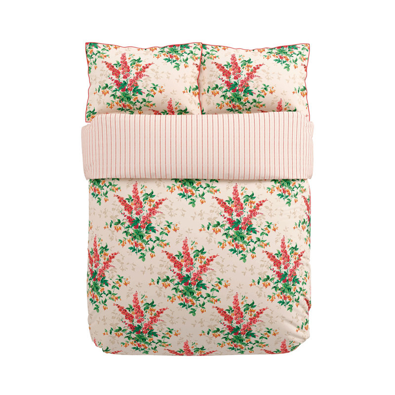Larkspur Meadow Cotton Floral Duvet Cover Set, Double Duvet Cover + 2 Pillowcases