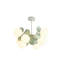 Lustre moderne spoutnik vert unique avec abat-jours en verre-131379644