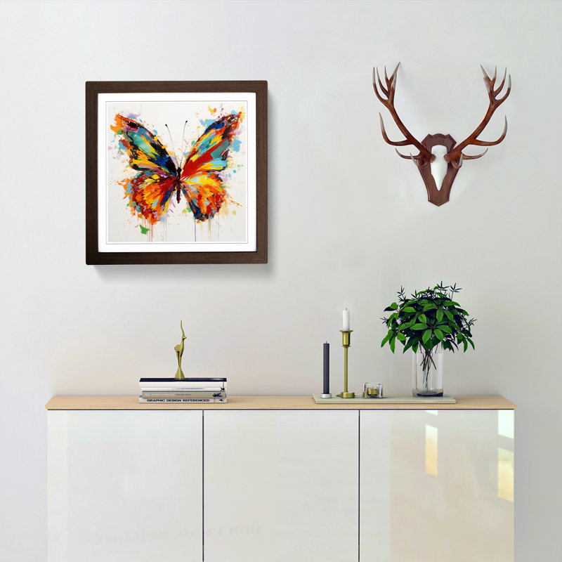Single Picture Frame Print on Wood, Walnut