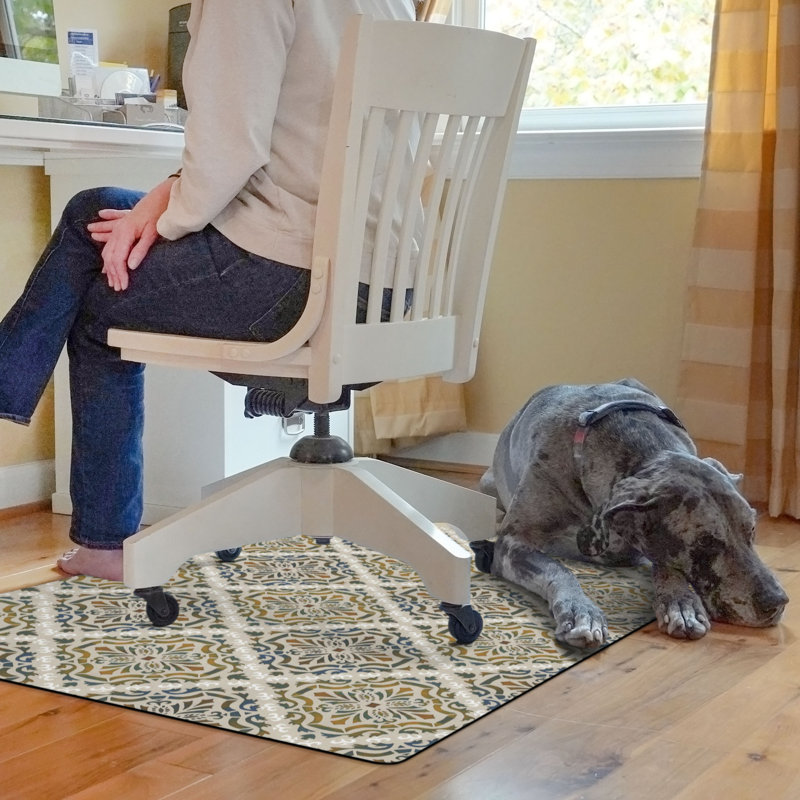 Tapis de chaise de bureau damas 35 po x 47 po 9 à 5 Damask Diamond