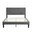 Base de lit plateforme double avec tête de lit tapissier - sommier à lattes en bois sans sommier à ressorts simple, base solide, gris, nécessaire, facile à assembler,