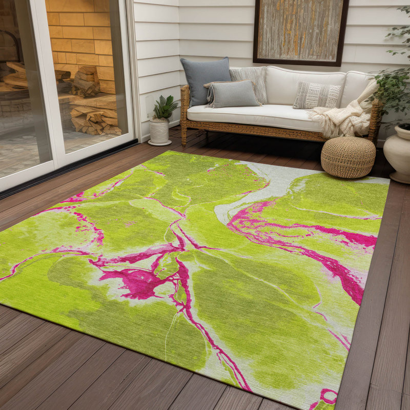 Tapis intérieur / extérieur lavable à la machine Chayden ACN1005, Rectangle 5 pi x 7 pi 6 po