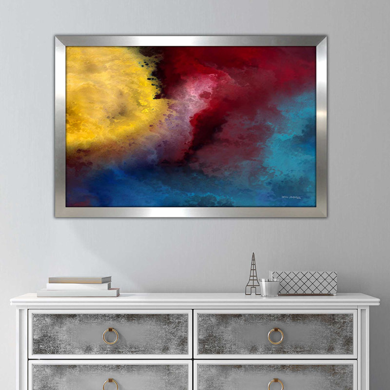«Let There Be Light, Genesis 1: 3» par Mark Lawrence, reproduction d'art, Encadrement argenté