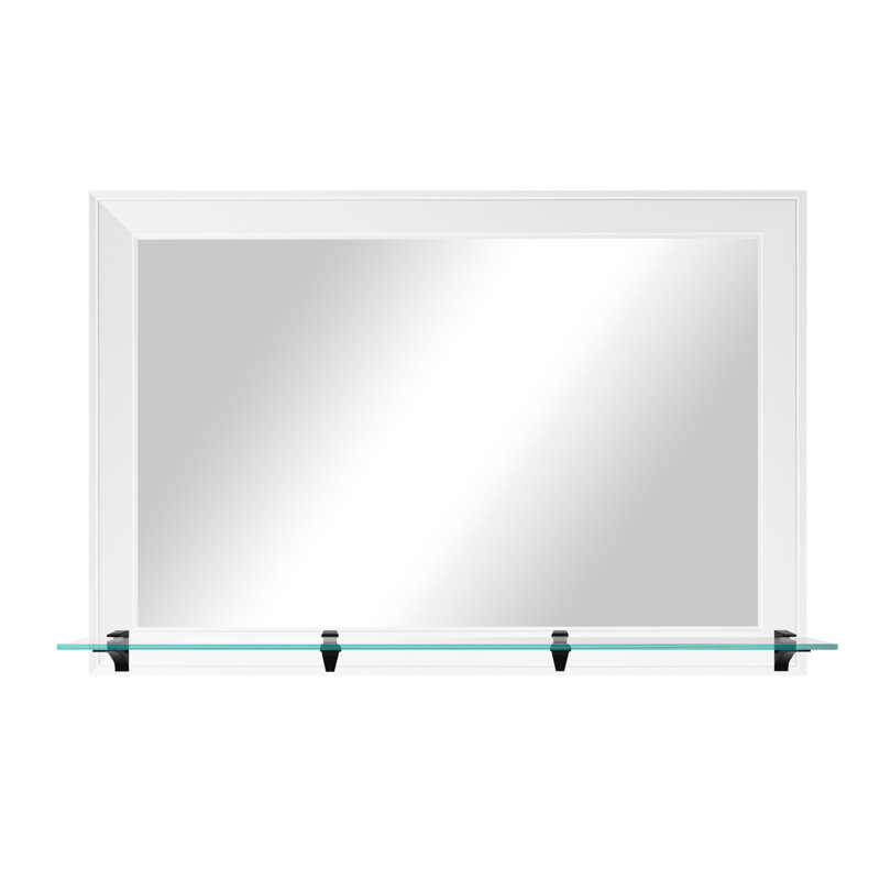 Miroir mural Gulya, H 32,5 po x l 48 po, Gallery blanc / noir