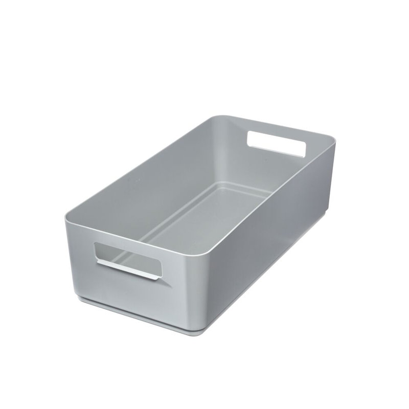 Bac de rangement en plastique recyclé iDesign, 17 po x 8,5 po x 5 po, gris, H 5,07 po x l 8,63 po x P 17,31 po