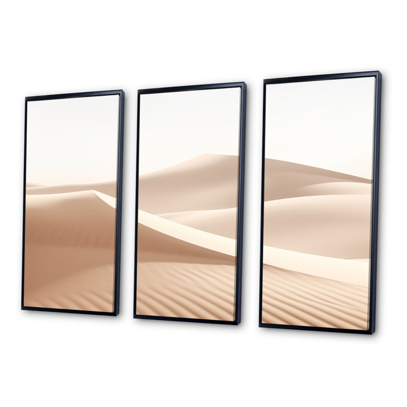 «Desert Sands Of Slumber Dreams II - Minimalisme», ensemble d'impression d'art mural, Cadre flottant noir