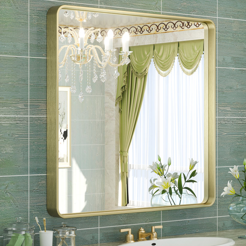 Miroir d'appoint Tyro, Doré, 36 po x 36 po, Square