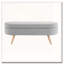 Banc de rangement repose-pieds ovale, pieds en bois d'hévéa-662589523