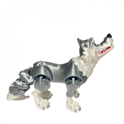 3D Printed Wolf With Long Nose Figurine