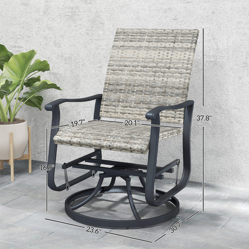 Ensemble de 2 fauteuils oscillants d'extérieur Outsunny
