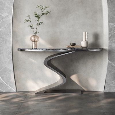 Italian-style stainless steel entrance cabinet